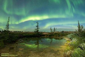 Aurora borialis aka northern lights in Churchill.