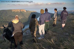 Sardine run guests enjoying the view of the Umzimvubu river