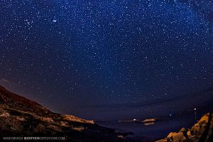 Starry night near Kristiansund in Norway