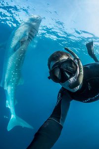 Selfie with a whale shark