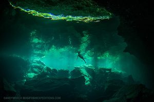 Snorkeling in a cenote