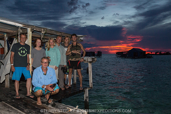 Happy crocodile divers in Chinchorro