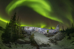 Northern lights over Miss Piggy plane wreck