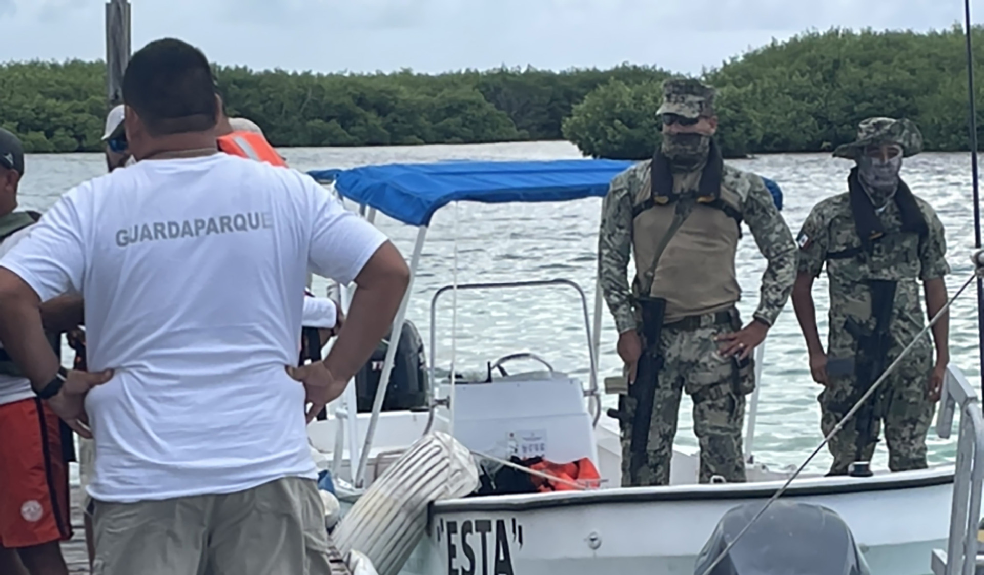 Snorkeling with crocodiles at Banco Chichorro in Mexico.