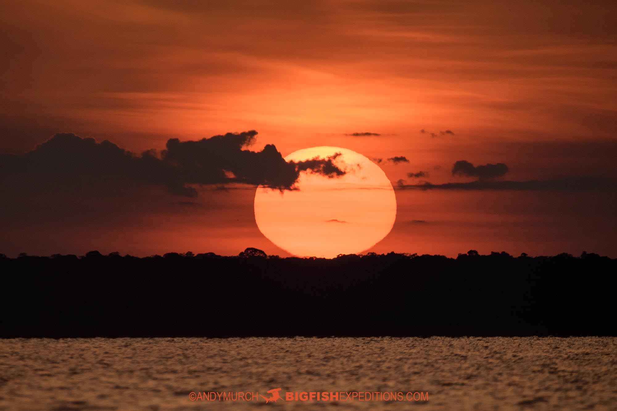 Sunrise over the Rio Negro River.